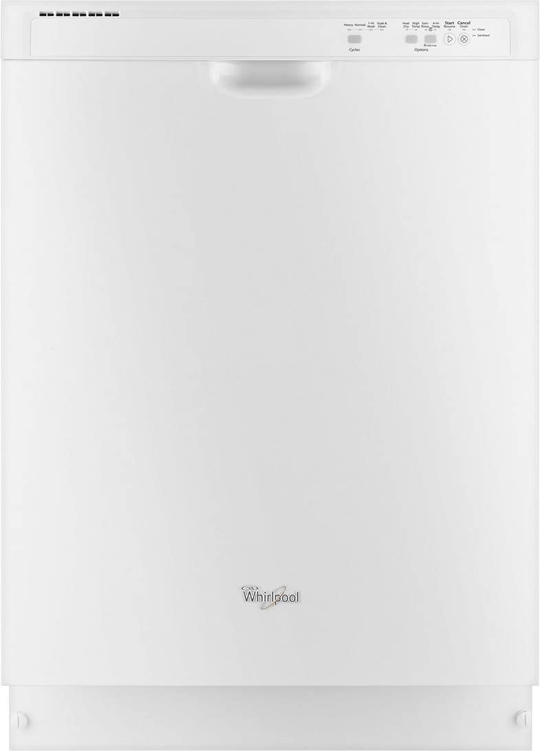 Front. Whirlpool - 24" Tall Tub Built-In Dishwasher - White.