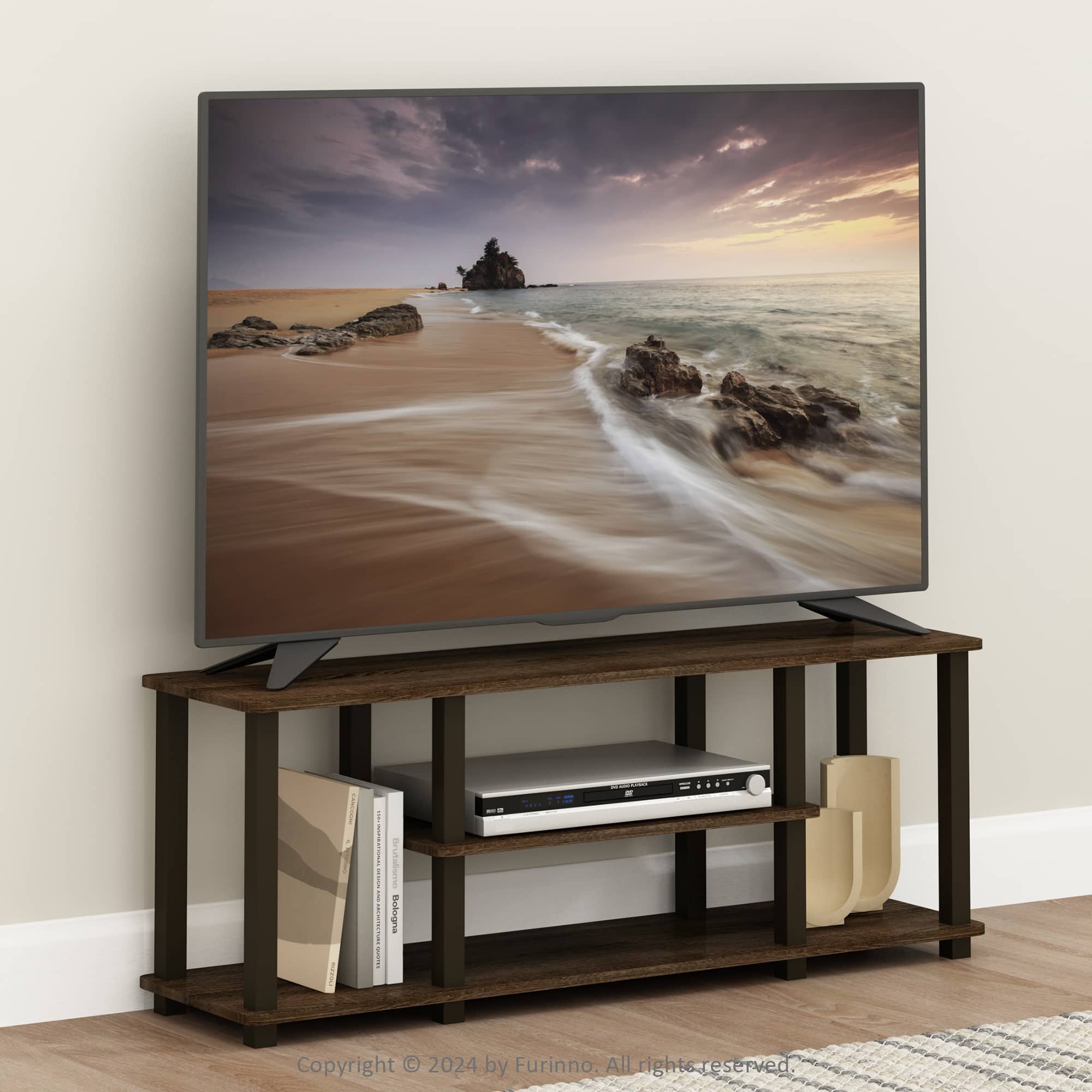 Furinno Turn S Tube No Tools 3D 3 Tier Entertainment TV Stands