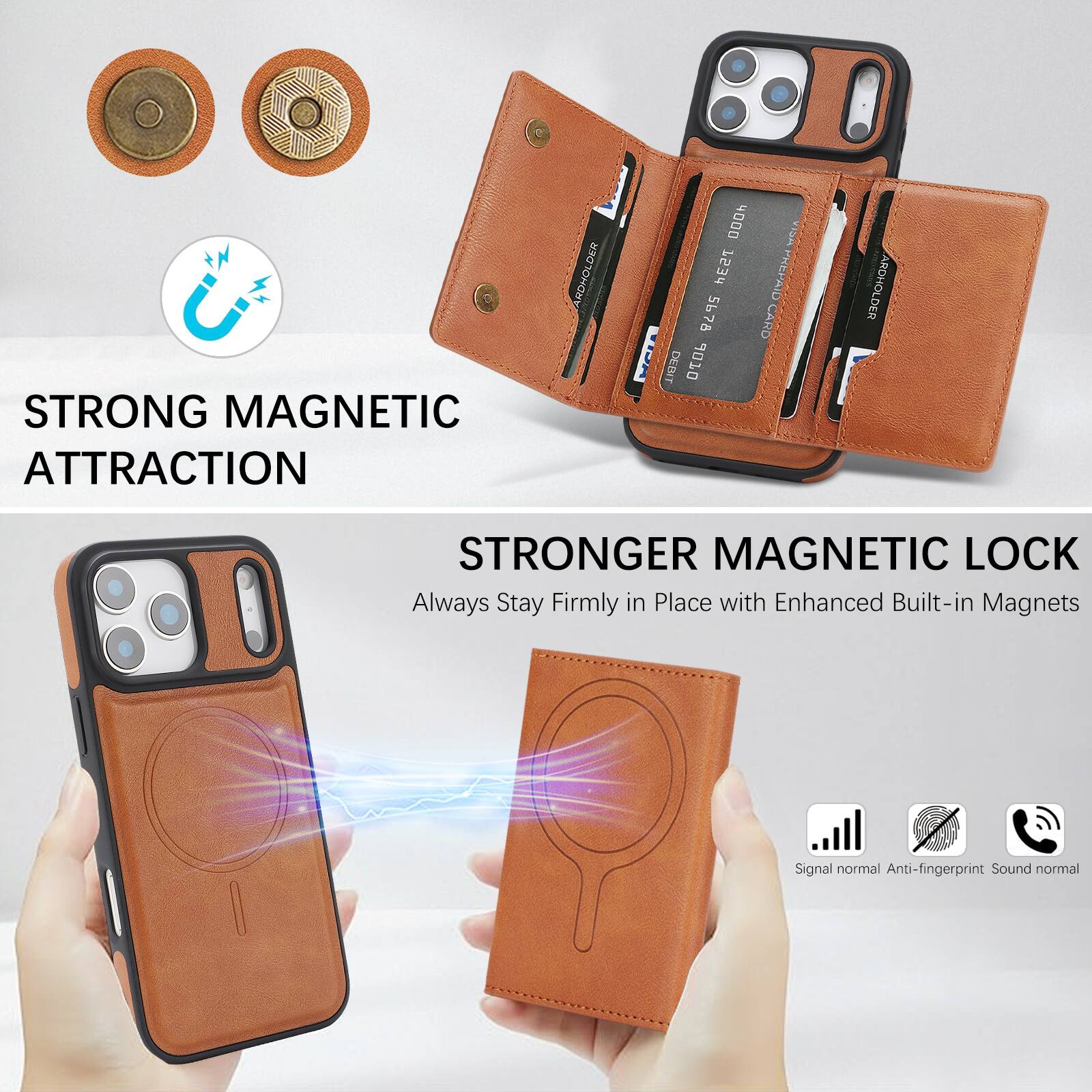 STRONG MAGNETIC ATTRACTION

STRONGER MAGNETIC LOCK
Always Stay Firmly in Place with Enhanced Built-in Magnets

Signal normal
Anti-fingerprint
Sound normal