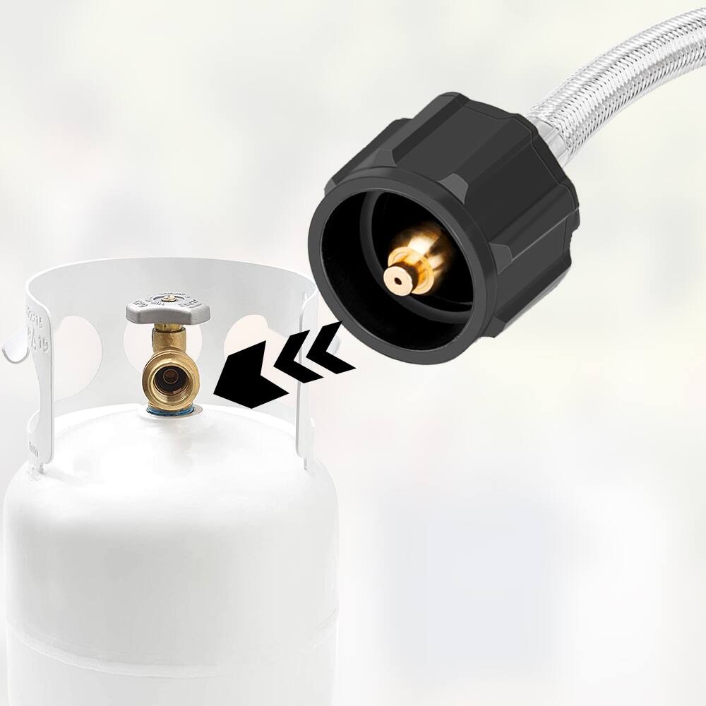 Alt View 1. Empava - 2-Pack Stainless Steel Propane Hoses – Universal QCC1, Leak-Proof, 1-Year Warranty - Stainless Steel.