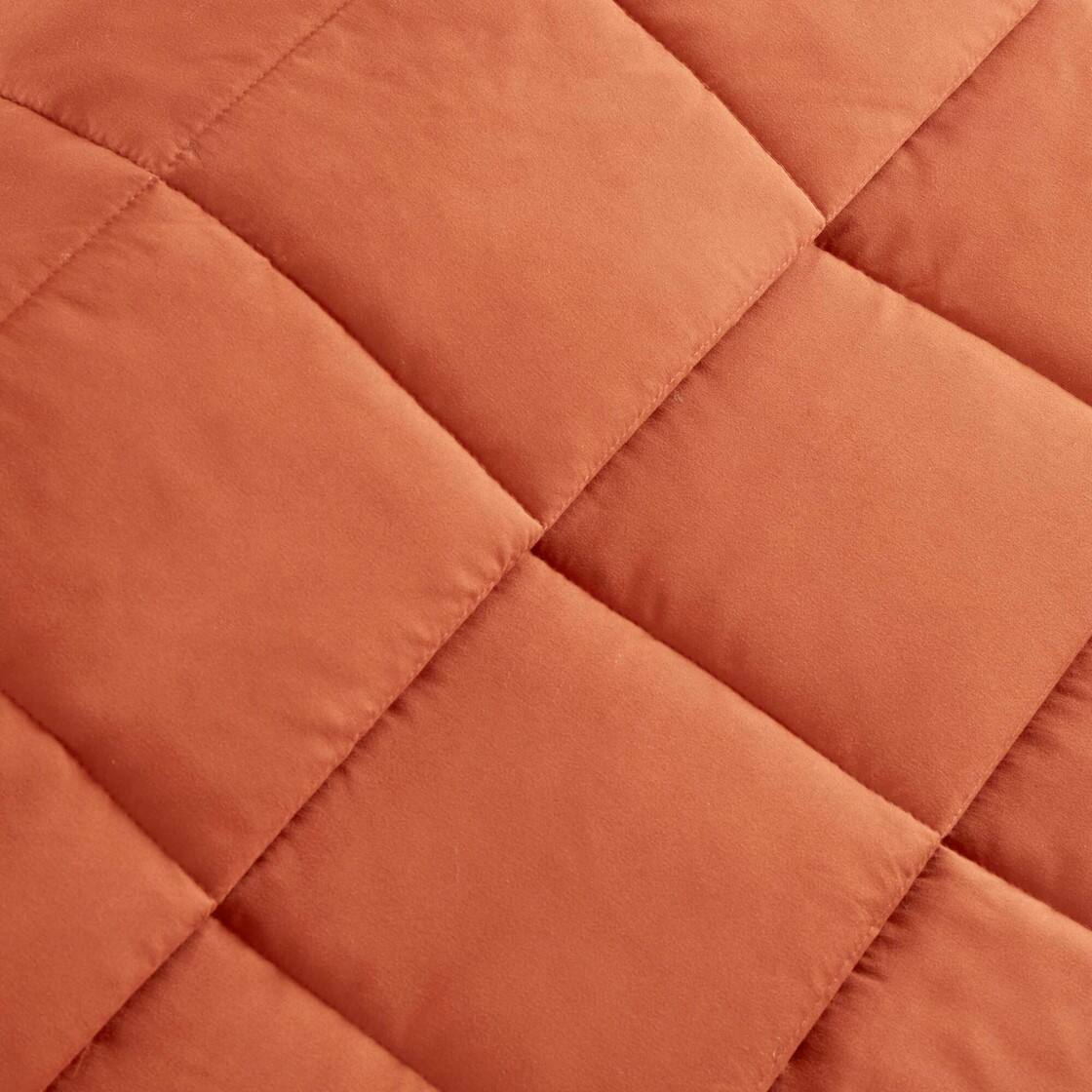 Alt View 4. Gracie Mills - Seville Lightweight Down Alternative Blanket with Satin Trim - Orange.