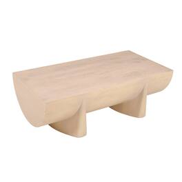 Manhattan Lane - Wilhelm Coffee Table | 48" Log Design | Natural Mango Wood Hand Crafted - Oak Brown