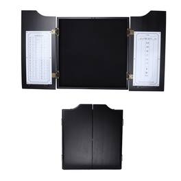 GSE Games & Sports Expert - Professional Solid Wood Classic Dartboard Cabinet with Dart Scoreboard( - Black