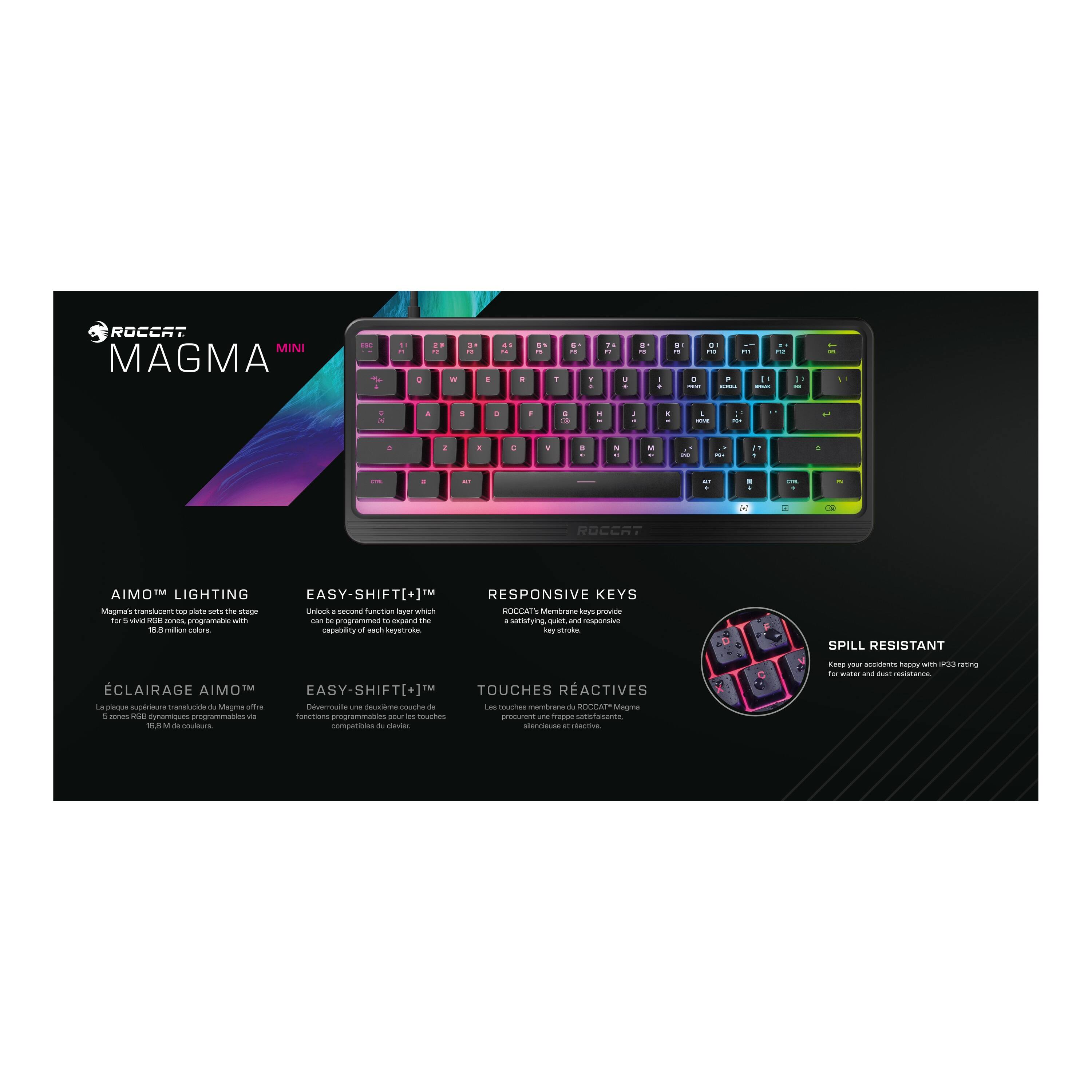 Customer Reviews: ROCCAT Magma Mini 60% Compact Wired Membrane Gaming ...