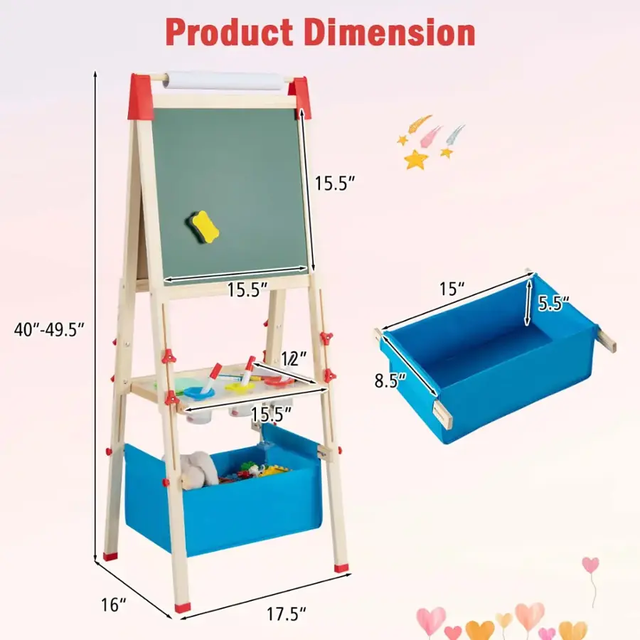 Product Dimension: 15.5" 40"-49.5" 15.5" 12" 8.5" 15" 5.5" 15.5" 16" 17.5".
