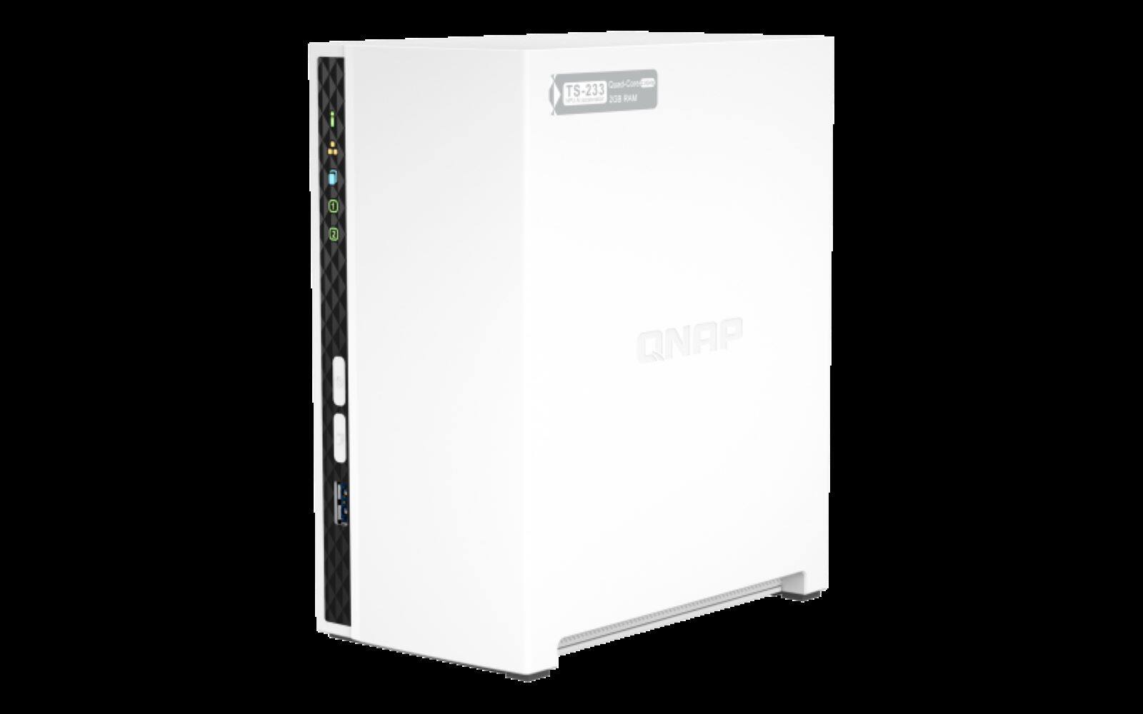 Alt View 13. QNAP - QNAP TS-233-US 2 Bay Affordable Desktop NAS with ARM Cortex-A55 quad-core processor and 2 GB DDR4 RAM (Diskless) - White.