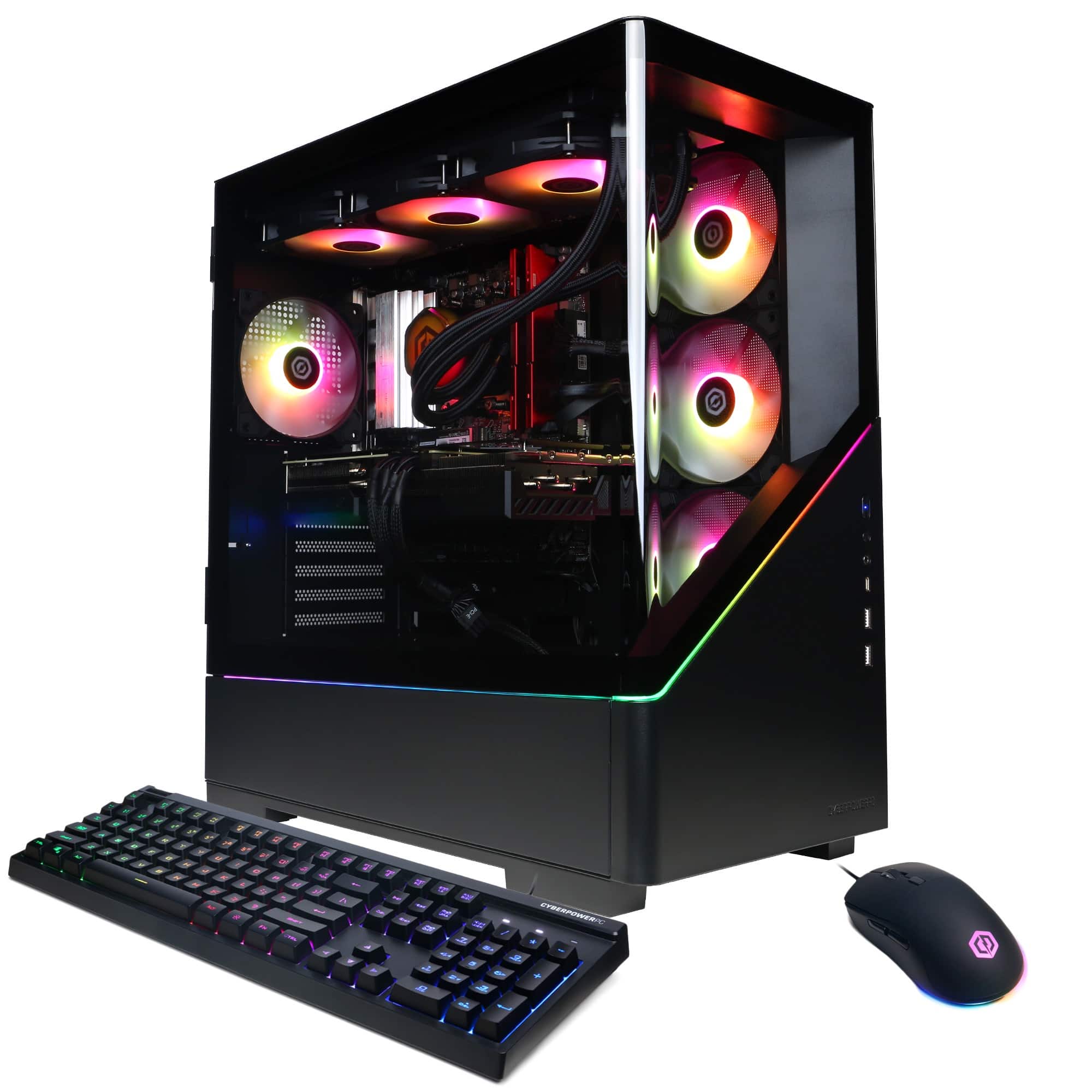 CyberPowerPC - Gaming Desktop - AMD Ryzen 7 9850X3D - AMD Radeon RX 9070 XT 16GB - 32GB DDR5 - 2TB PCIe 4.0 SSD - Black
