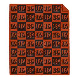 Pegasus - Cincinnati Bengals 60" x 70" Tonal Logo Box Ultra Cozy Sherpa Blanket - Multicolor
