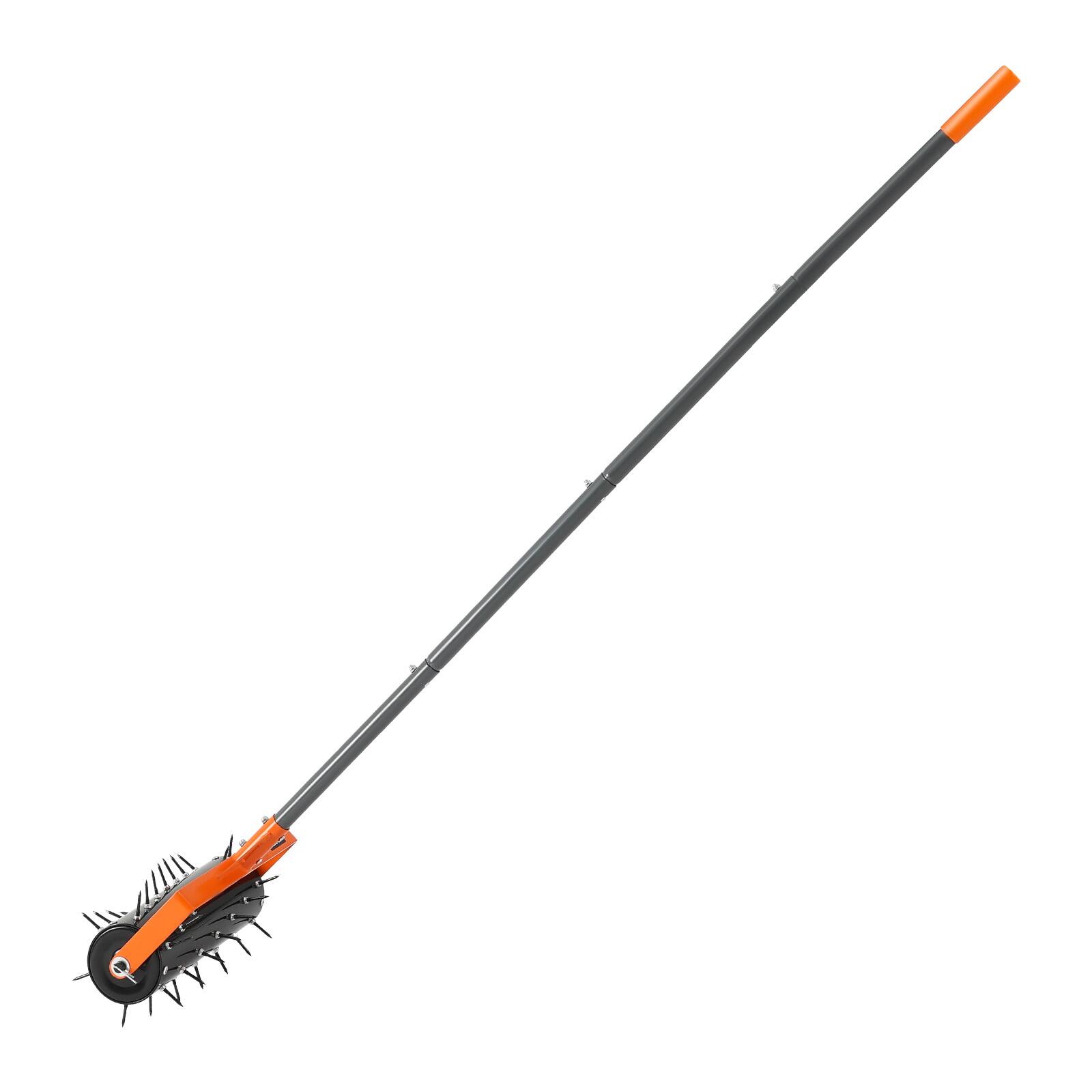 Alt View 5. VEVOR - Rolling Lawn Aerator,15 in Manual Push Aerator Roller with 42 Spikes & 60 in Long Handle, Fillable Drum for Added Weight - Black;Orange.