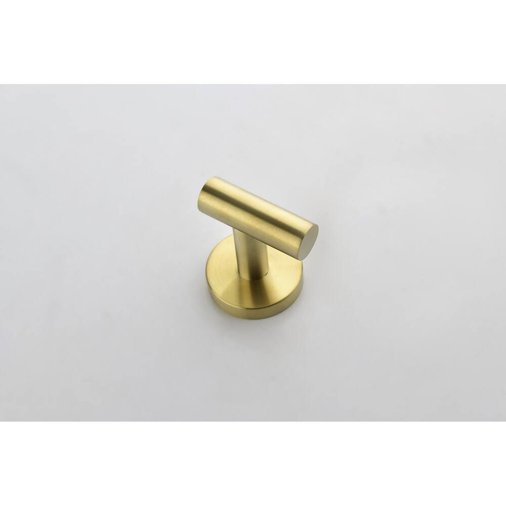 Left. JUJABU - 3-Pieces Towel Bar Bathroom Hardware Accessories Set Brushed Gold - Brushed Gold.