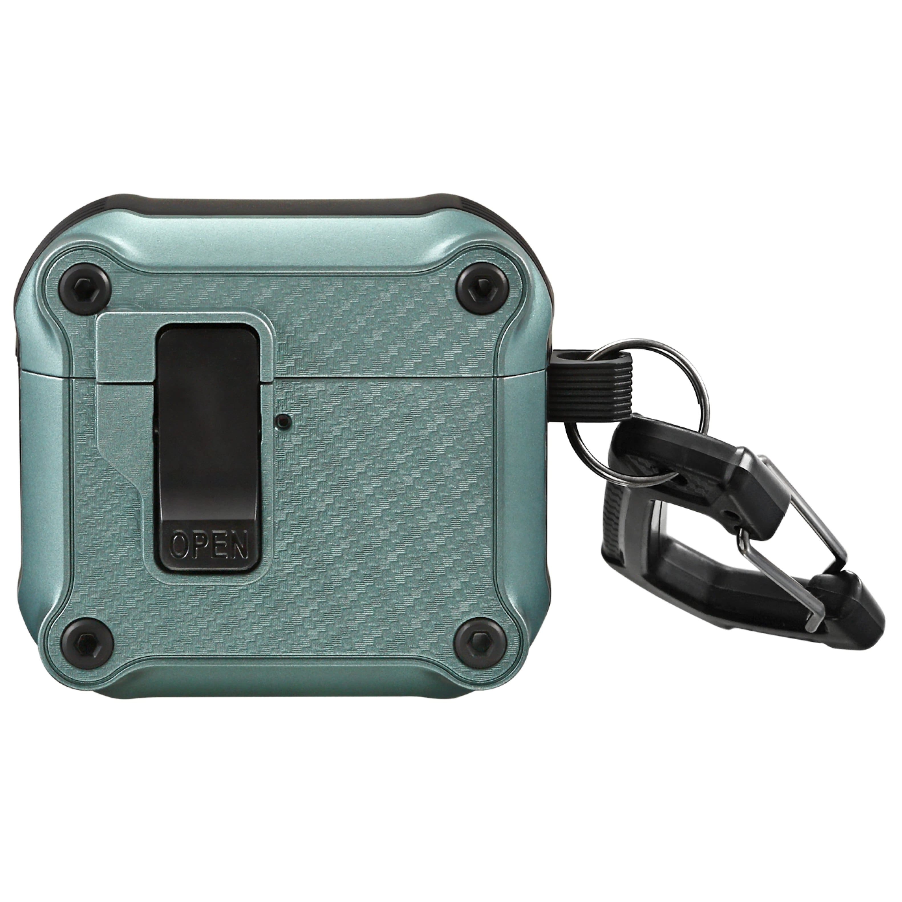 Vena - Carbon Fiber Pattern Case for Apple AirPods 4 Case, Auto Open Lock Compatible with AirPods Gen 4 4th Generation - Green