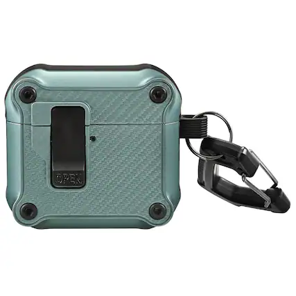 Front. Vena - For Apple Airpods 4 Case Cover, Airpods Case 4 Carbon Fiber Pattern Case 4th Generation Auto Open Lock, Green - Green.