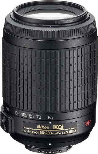 voordat menu Oorlogszuchtig Nikon AF-S DX VR Zoom-Nikkor 55-200mm f/4-5.6G IF-ED Telephoto Zoom Lens  Black 2166 - Best Buy