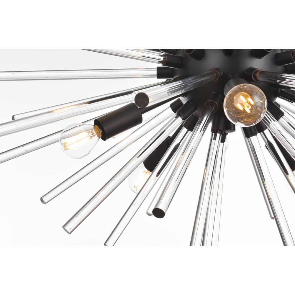 Alt View 4. Elegant Lighting - Sienna 32 inch crystal rod pendant in black - Black.