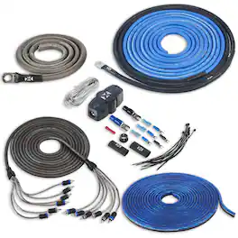 NVX - XKIT46 True 4 Gauge AWG 100% OFC Complete Amplifier Wiring Kit with 5/6-Channel RCA Cable