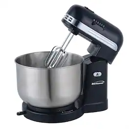 Brentwood - 5 Speed Stand Mixer with 3.5 Quart Stainless Steel Mixing Bowl - Black