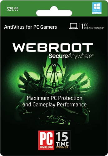  Webroot SecureAnywhere AntiVirus for PC Gamers (1-User) (1-Year Subscription) - Windows