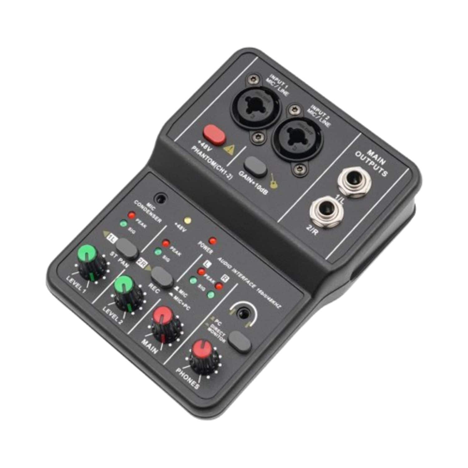 Home Collection - 2-Channel Bluetooth USB Audio Mixer – Mini DJ Mixing Console with Built-In Amplifier, USB Interface