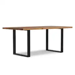 Simpli Home - Fieldcrest 72 inch x 36 inch Rectangle Modern Industrial Dining Table - Natural