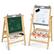 Front. Costway - Kids Art Easel w/ Whiteboard & Paper Roll Double Sided Chalkboard - Nature, Grey.