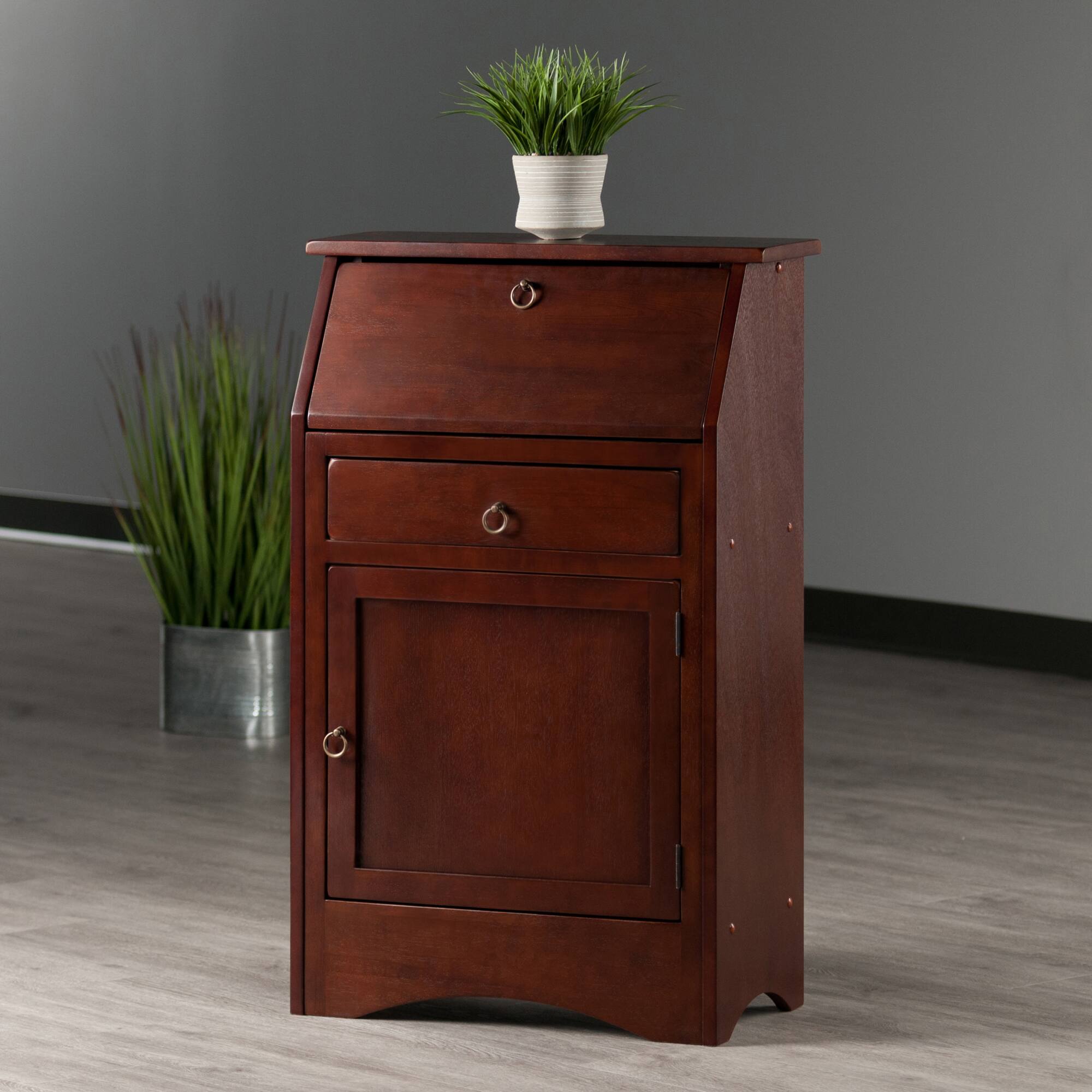 Alt View 3. Winsome Wood - Regalia Secretary Desk - Walnut.