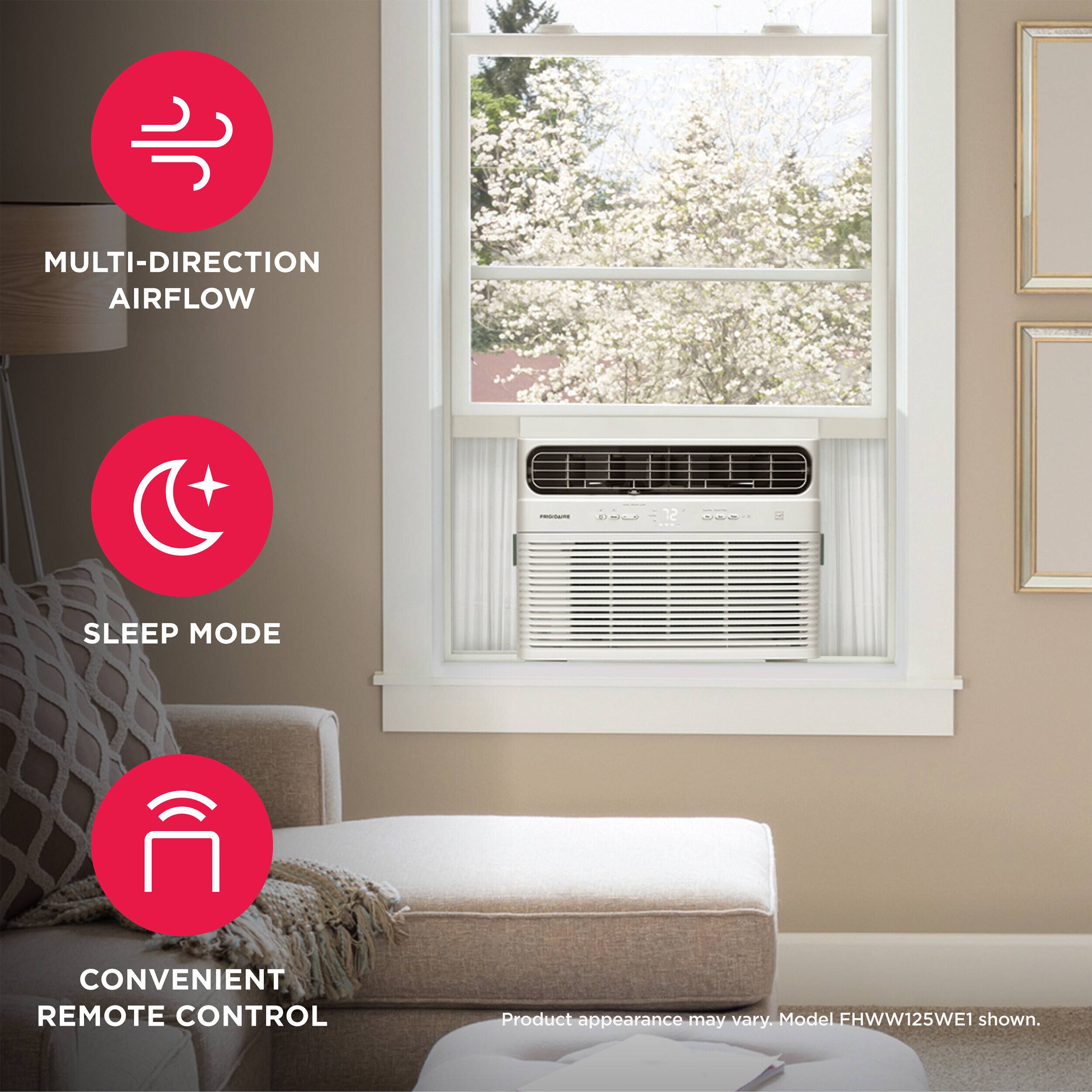 MULTI-DIRECTION AIRFLOW - SLEEP MODE - CONVENIENT REMOTE CONTROL

Product appearance may vary. Model FHWW125WE1 shown.