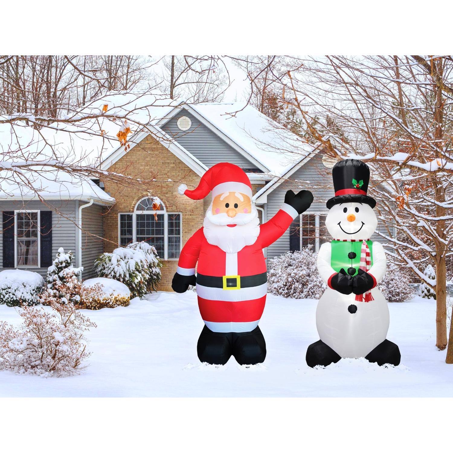 Alt View 1. Celebrations - Celebrations Santa 8 ft. Inflatable - Multicolored.