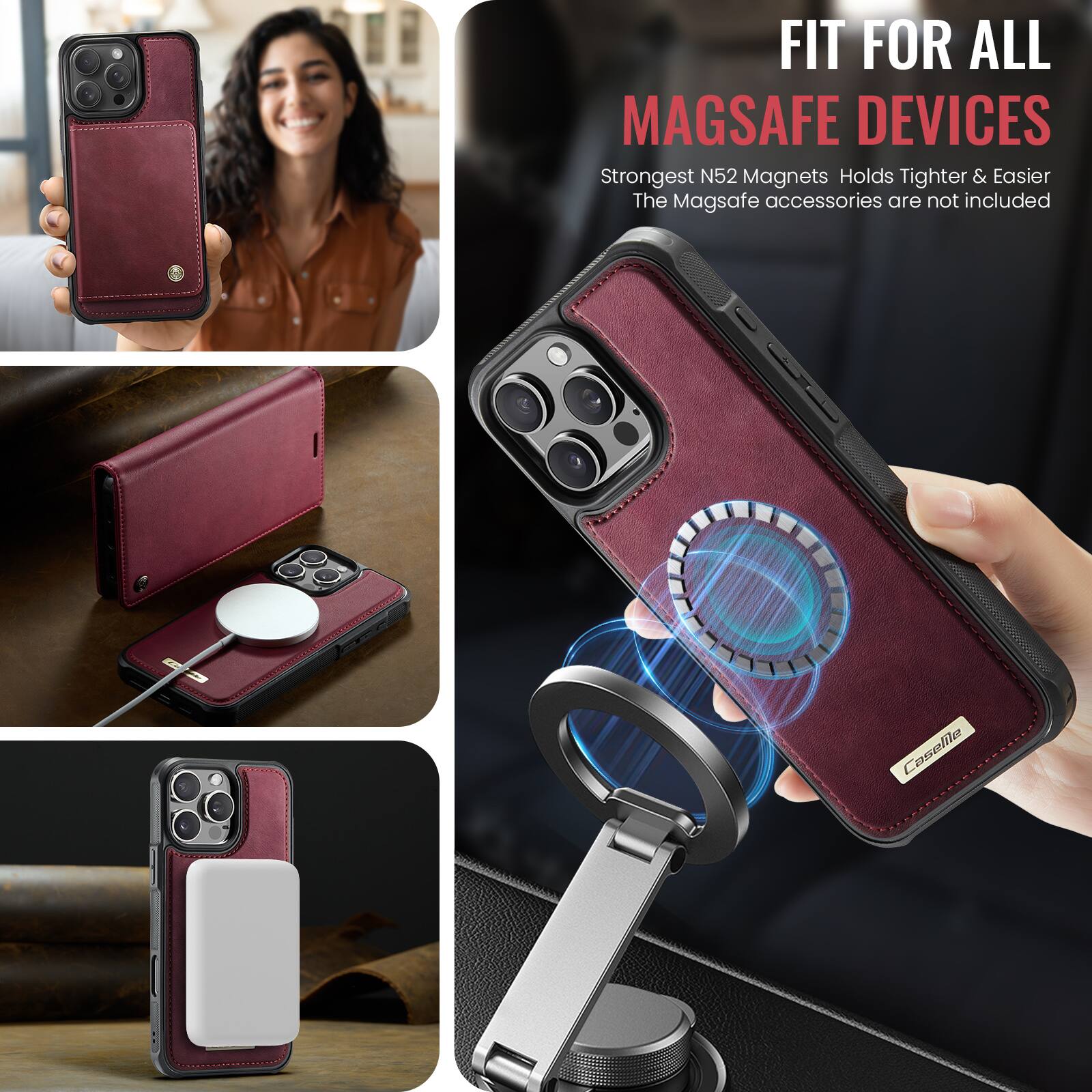 FIT FOR ALL MAGSAFE DEVICES

Strongest N52 Magnets Holds Tighter & Easier

The MagSafe accessories are not included