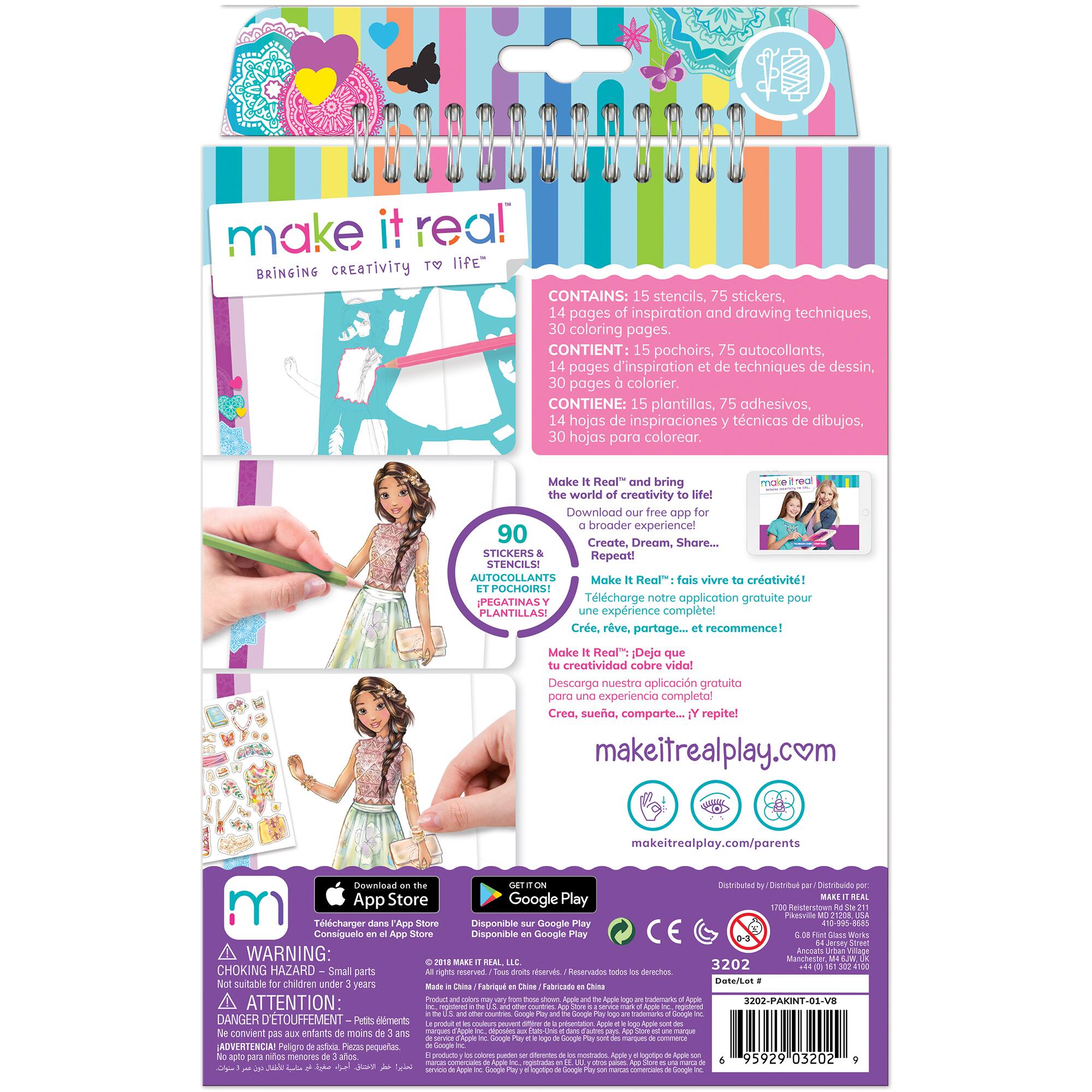 Make It Real Fashion Design Sketchbook: Blooming Creativity W/ 90 ...