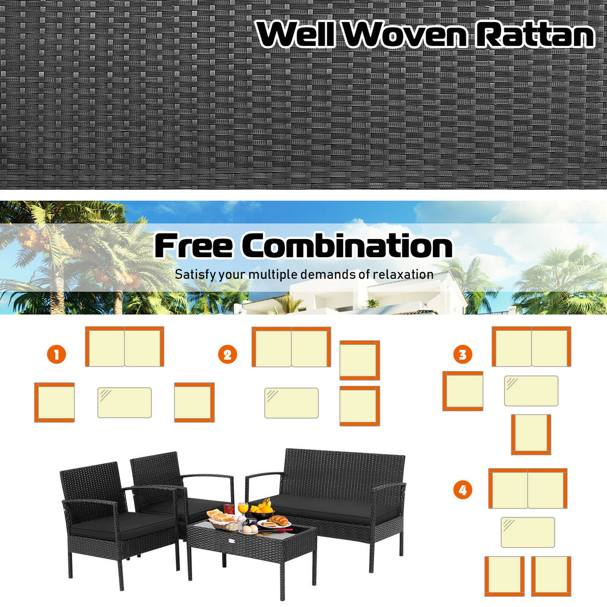 Well Woven Rattan, Free Combination, Satisfy your multiple demands of relaxation, 1, 2, 3, 4