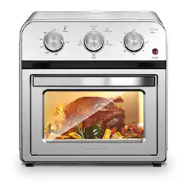 Akoasm - 13QT Family Air Fryer Toaster Oven Combo for Healthy Oil-Free Cooking, Adjustable Time and Temp Control, Stainless Steel - Silver