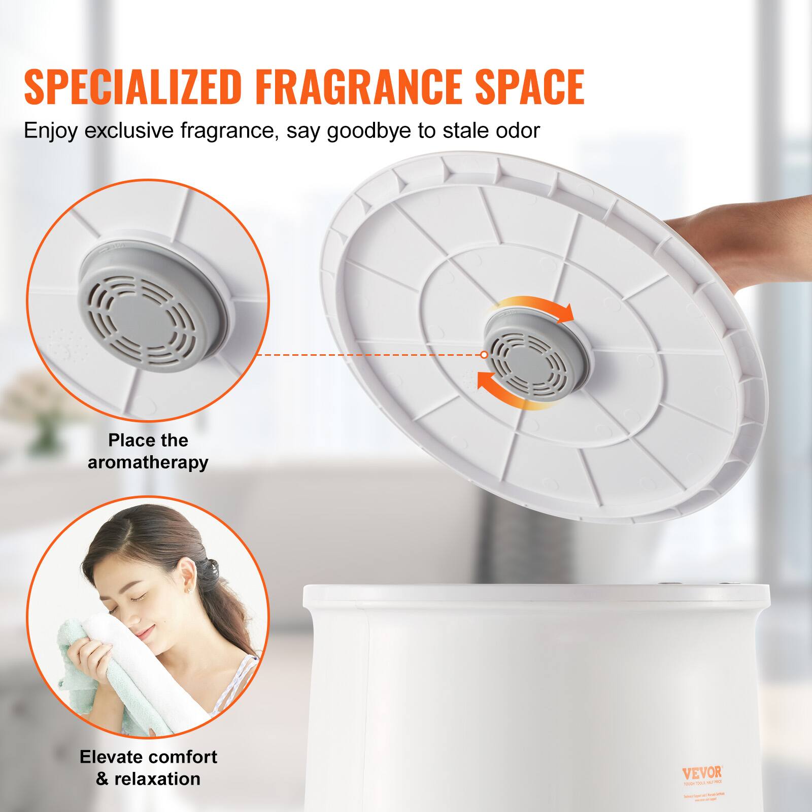 SPECIALIZED FRAGRANCE SPACE
Enjoy exclusive fragrance, say goodbye to stale odor
Place the aromatherapy
Elevate comfort & relaxation
VEVOR