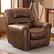 Front. Bestier - Oversized Brown Vegan Leather Manual Power Recliner with Nailhead Trim and USB Port - Brown.
