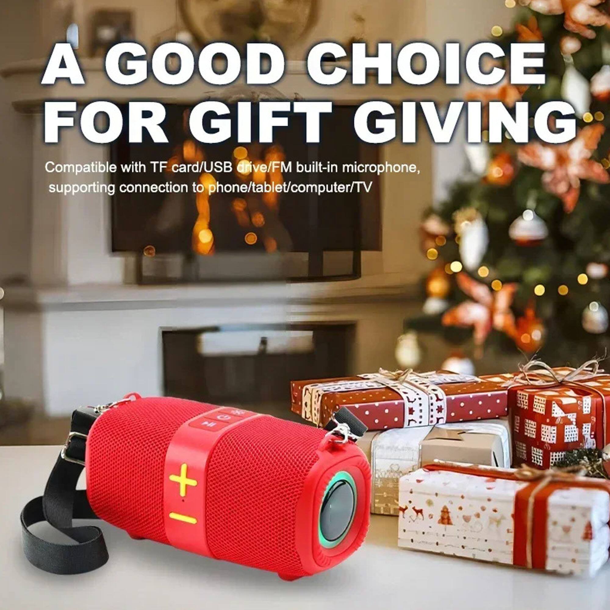 A GOOD CHOICE FOR GIFT GIVING

Compatible with TF card/USB drive/FM built-in microphone, supporting connection to phone/tablet/computer/TV