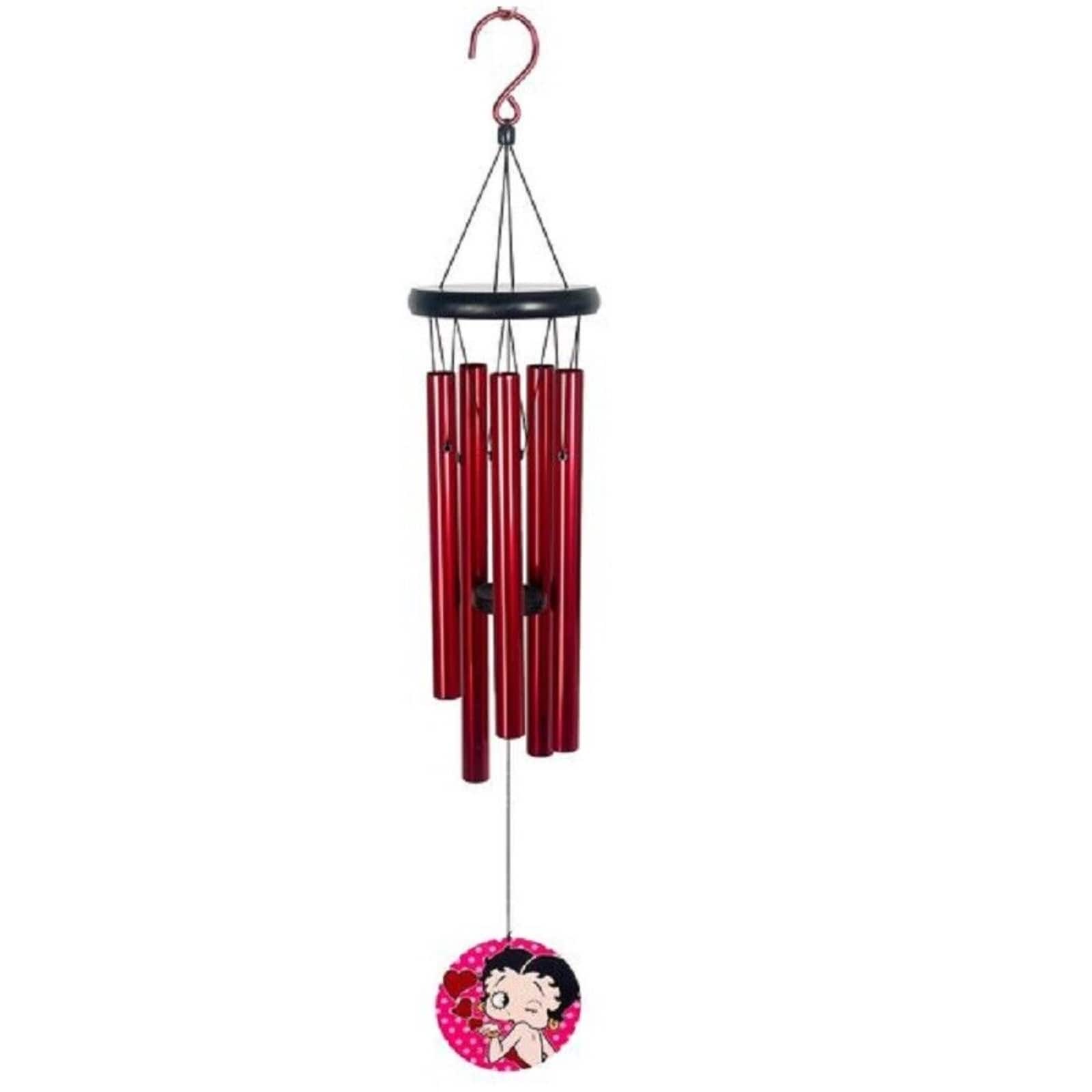 Spoontiques - Red Betty Boop Metal Outdoor Garden Wind Chime Patio Decoration 26 Inch