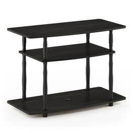 Furinno - Turn-N-Tube No Tools 3-Tier TV Stands with Classic Tubes - Espresso/Black Classic Tube