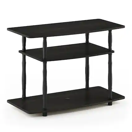 Front. Furinno - Turn-N-Tube No Tools 3-Tier TV Stands with Classic Tubes - Espresso/Black Classic Tube.
