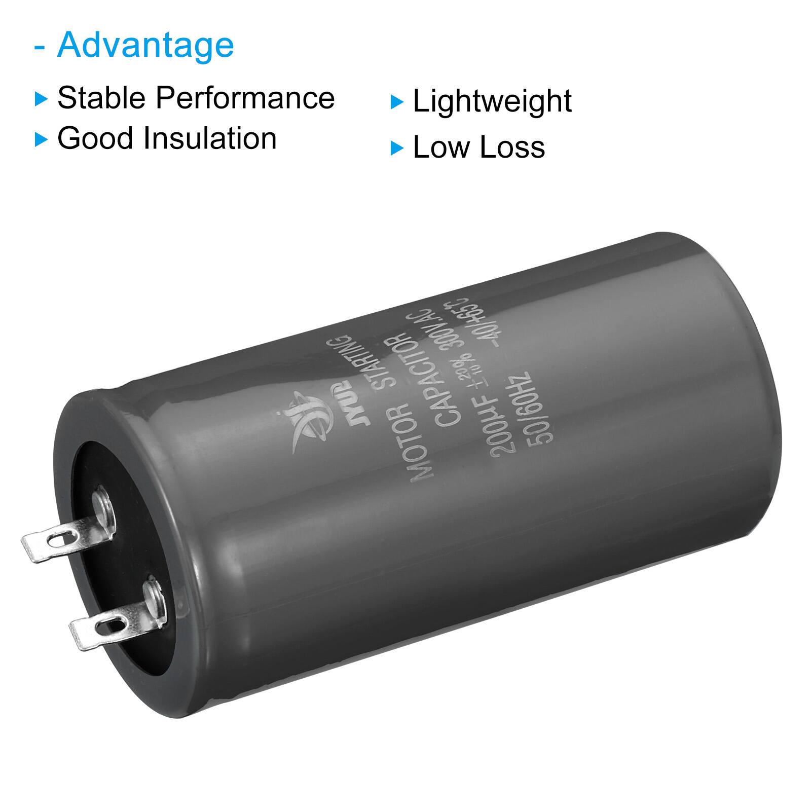 - Advantage
  - Stable Performance
  - Good Insulation
  - Lightweight
  - Low Loss

.AC -40/+65C STARTING 300V. JYUP CAPACITOR +20% MOTOR 200HF 50/60Hz
