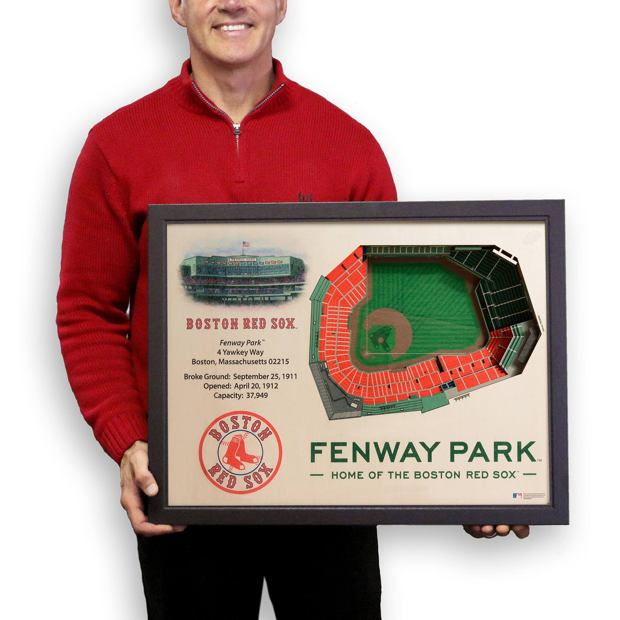 BOSTON RED SOX  
Fenway Park  
4 Yawkey Way  
Boston, Massachusetts 02215  
Broke Ground: September 25, 1911  
Opened: April 20, 1912  
Capacity: 37,949  

FENWAY PARK  
HOME OF THE BOSTON RED SOX