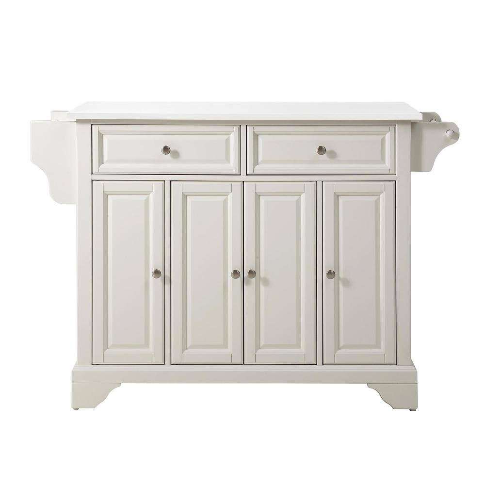 Left. Crosley Furniture - Lafayette Stone Top Full Size Kitchen Island/Cart - White.