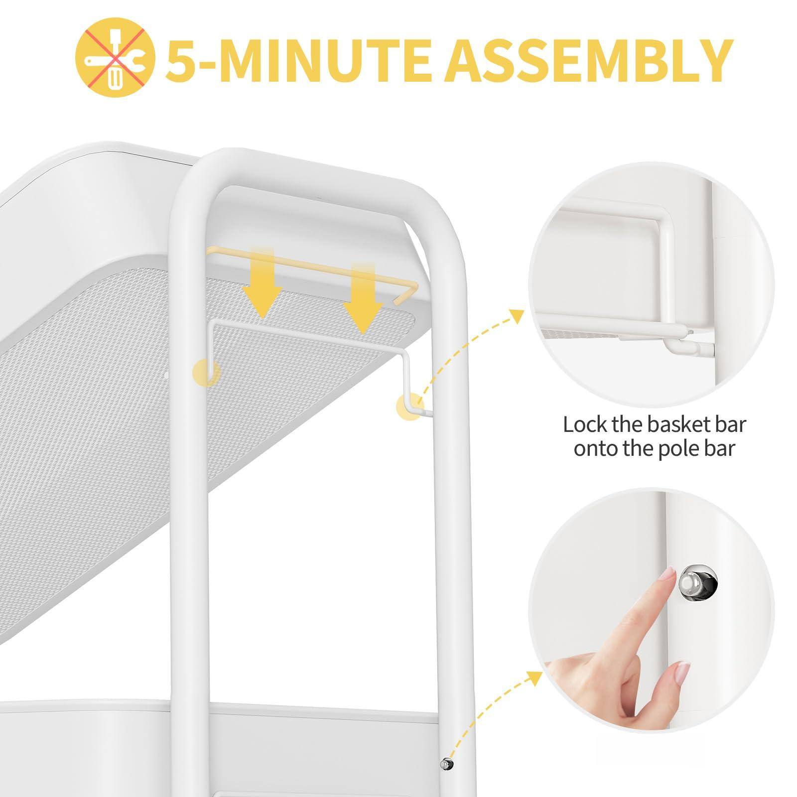 5-MINUTE ASSEMBLY

Lock the basket bar onto the pole bar