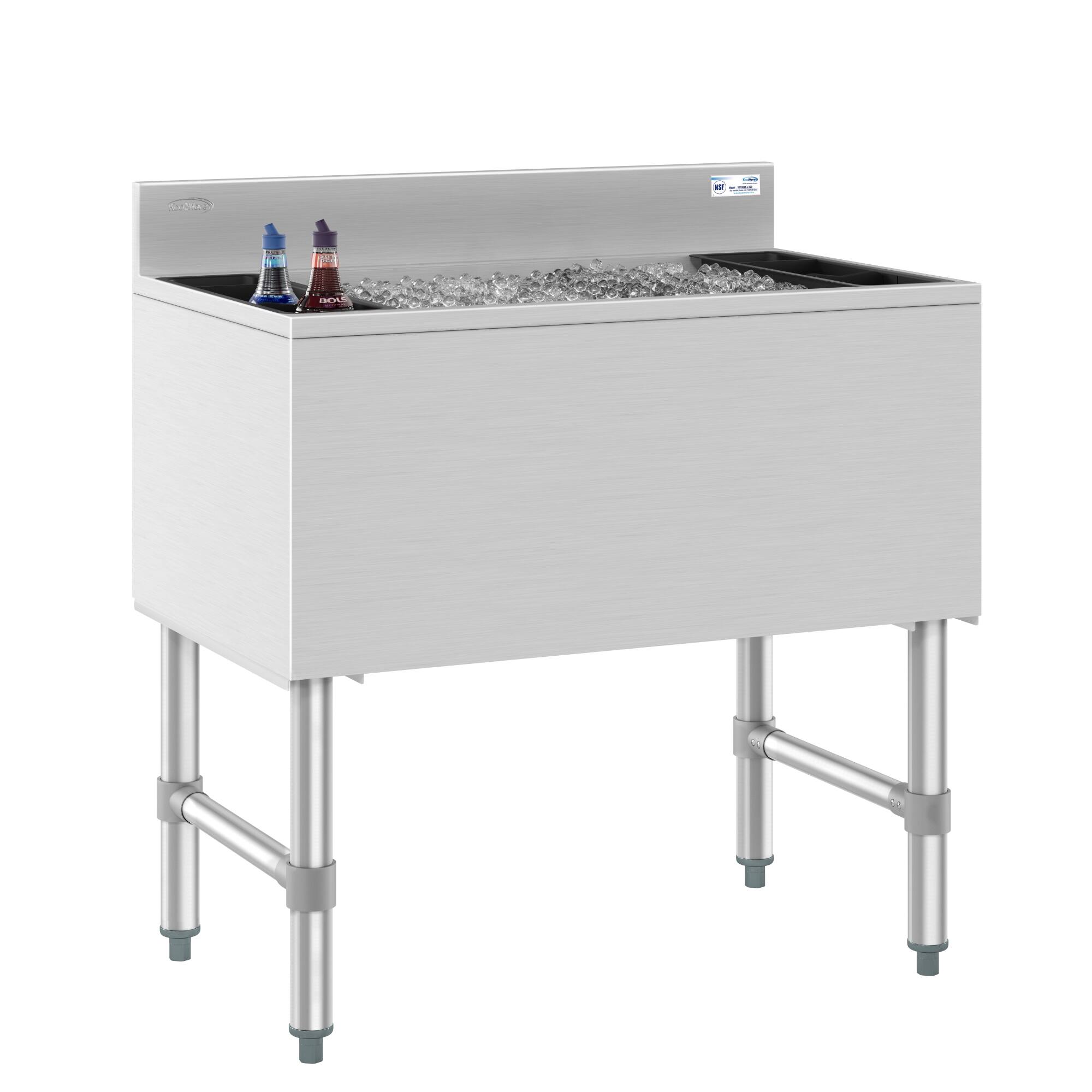 Angle. Koolmore - 30 in.  Underbar Ice Bin with Siding Lid in Stainless Steel (KM-UIB-1830) - Stainless Steel.