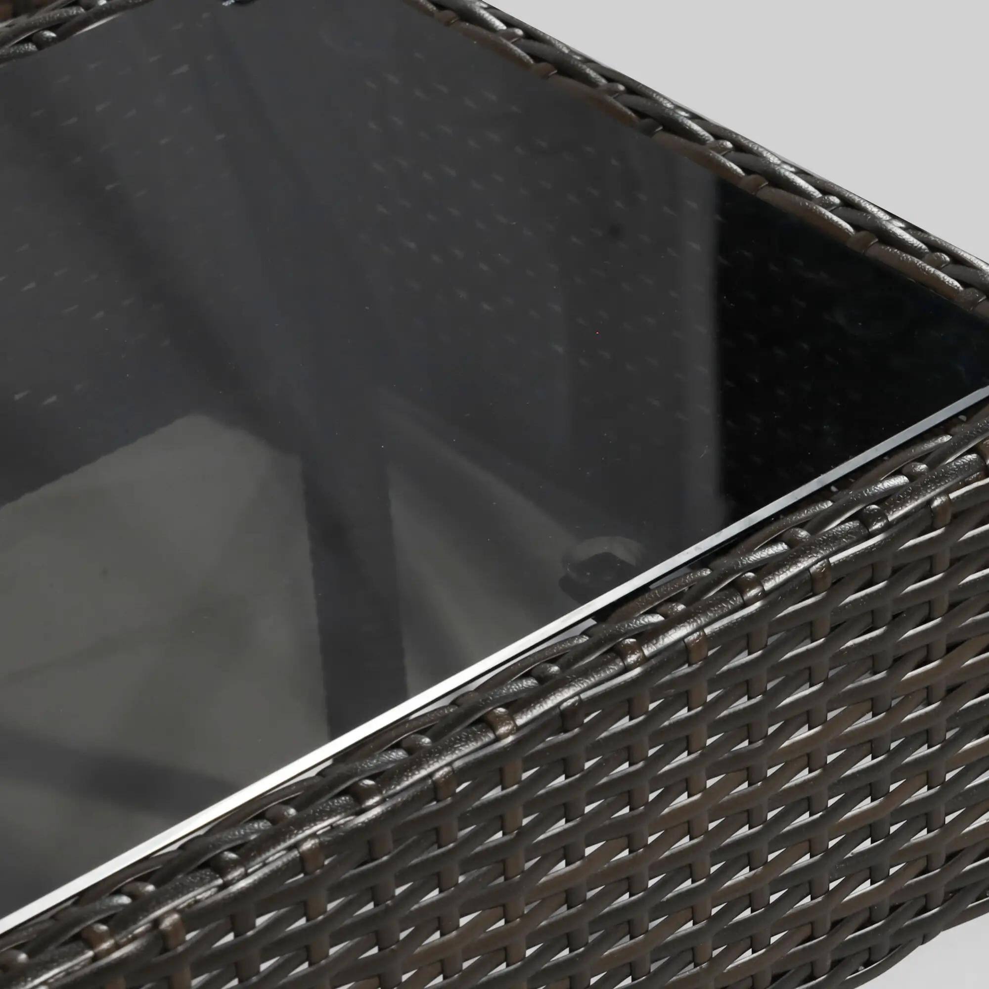 Alt View 1. Resenkos - Resenkos 4 Pieces Indoor Outdoor Conversation Set, Outdoor Sectional Furniture, PE Rattan, Brown - Brown.