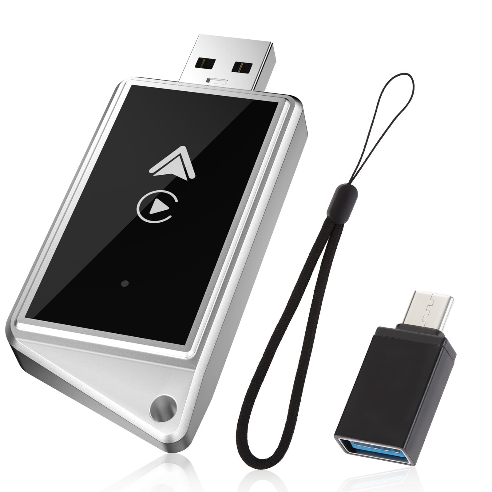 WELSPO - 2-in-1 Carplay Wireless Adapter for iPhone and Android Phones - Black