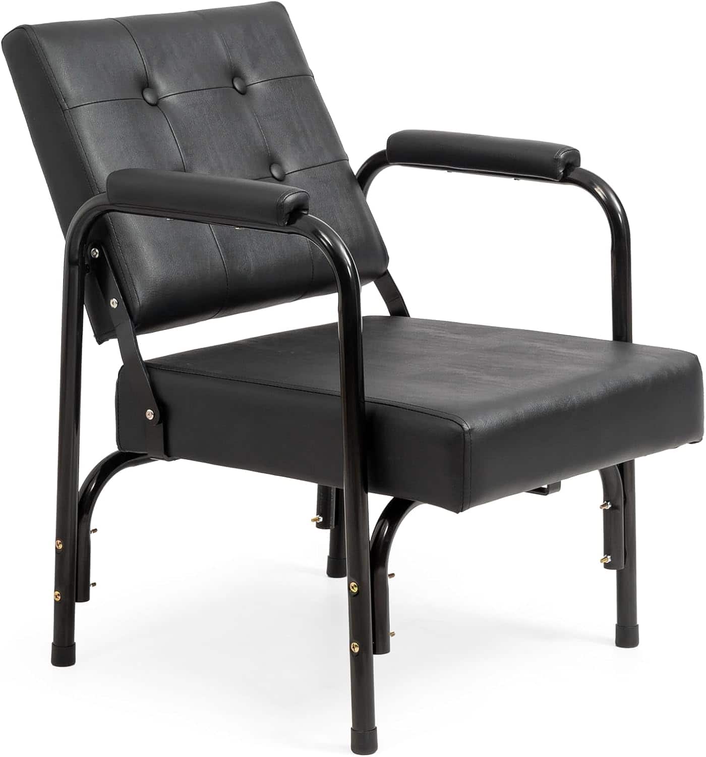 Winado - Salon Barber Chair with Tilted Backrest Recline Shampoo Chair with Soft Arm Rest, Thick Cushion, PVC Leather for Barber - Black