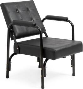 Winado - Salon Barber Chair with Tilted Backrest Recline Shampoo Chair with Soft Arm Rest, Thick Cushion, PVC Leather for Barber - Black