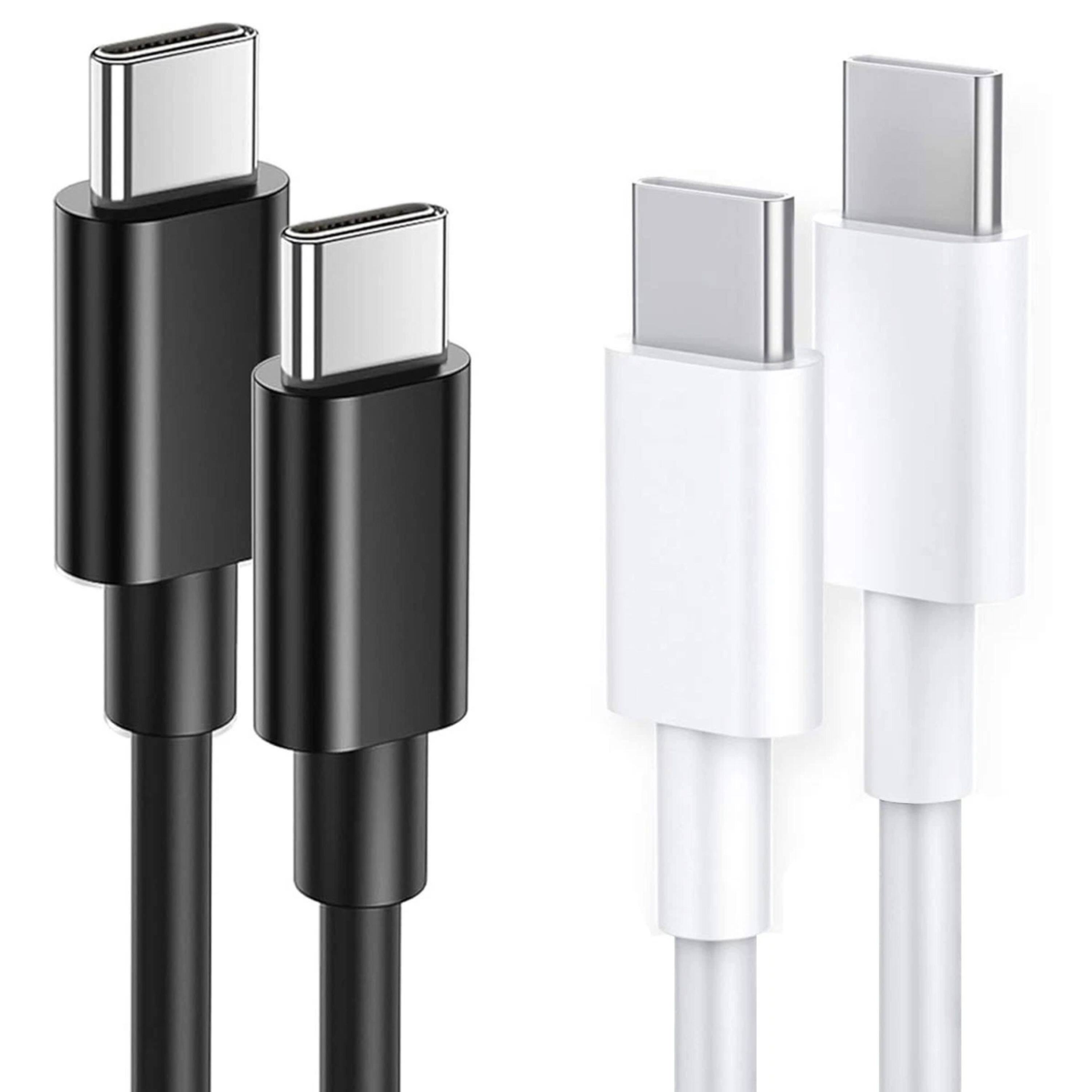 Angle. Kitcheniva - USB-C To USB-C Fast Charger Cable 60W For iPhone 15 16 17 Pro Max 10 Ft White 2 Pack.