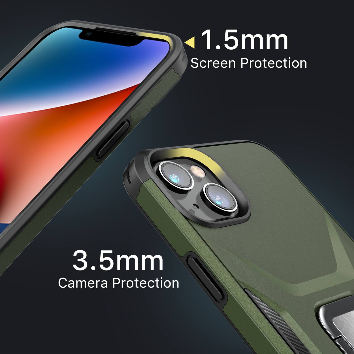 1.5mm Screen Protection  
3.5mm Camera Protection