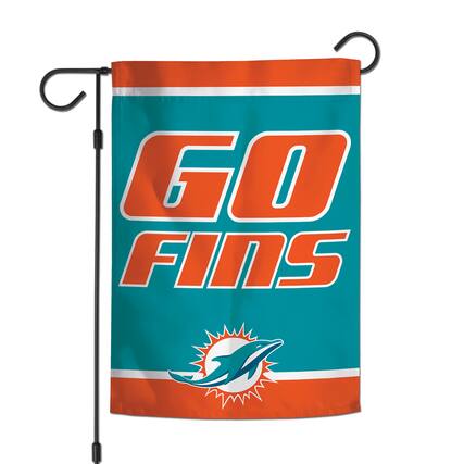 Front. WinCraft - Miami Dolphins Team 2-Sided 12'' x 18'' Garden Flag - Multicolor.