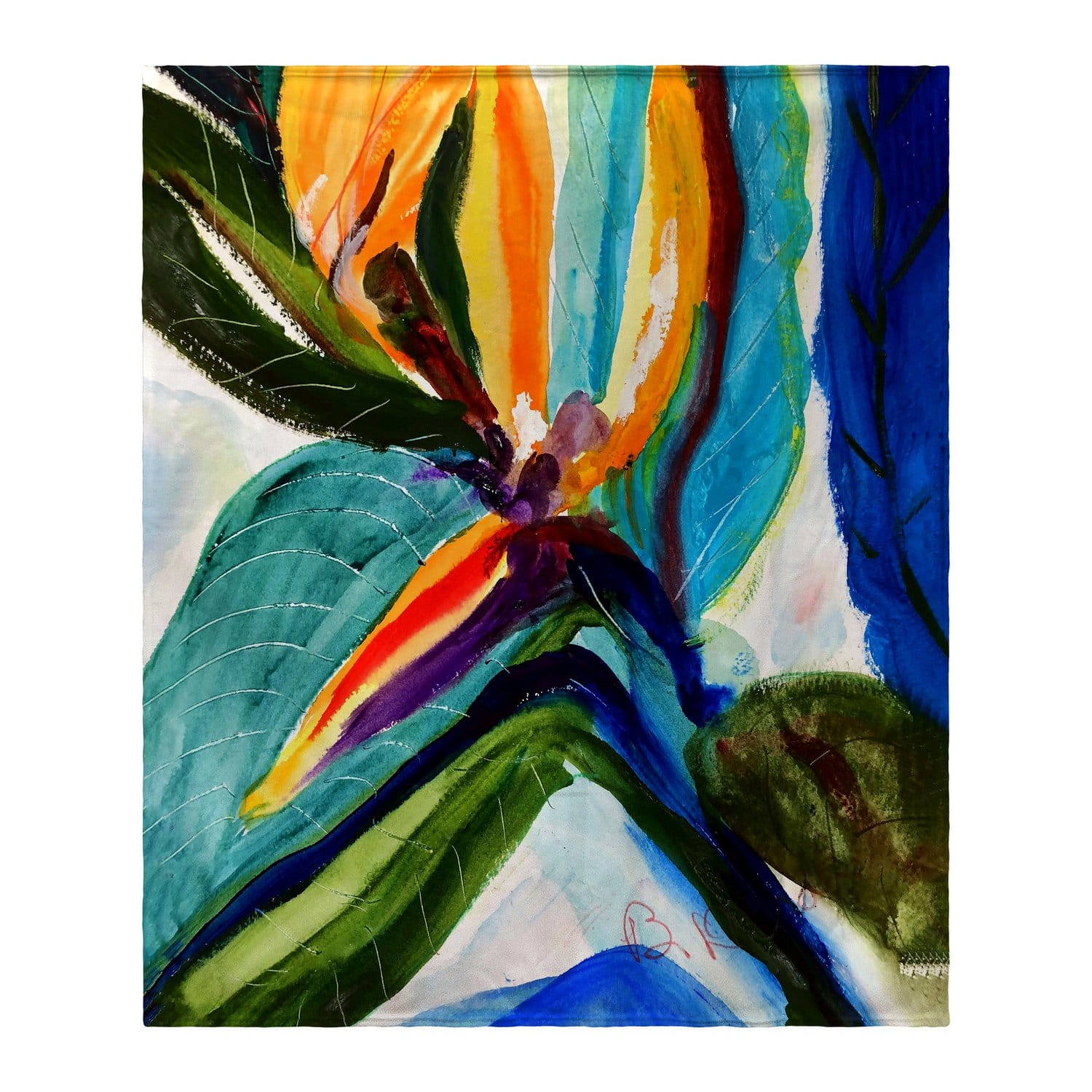 Betsy Drake - Teal Paradise Throw - Multicolored